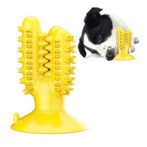 Pet-Interest Cactus-Shaped Dog Toothbrush Κίτρινο 92x92x128mm