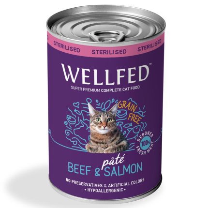 Wellfed Sterilised Adult Beef and Salmon Cat 400gr