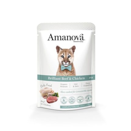 Amanova Cat Adult Brilliant Beef and Chicken 85gr Φακελάκι