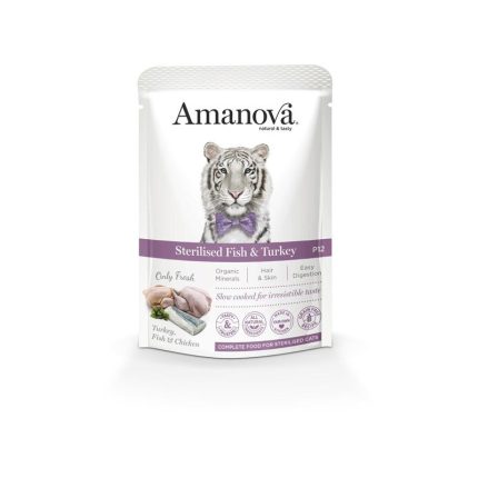 Amanova Cat Adult Sterilised Fish and Turkey 85gr Φακελάκι