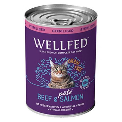 Wellfed Sterilised Adult Beef and Salmon Cat 400gr