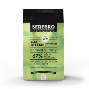Serebro Cat and Kitten Sterilized/Urinary Κοτόπουλο 2kg + Δώρο Λάδι Σολωμού 100ml