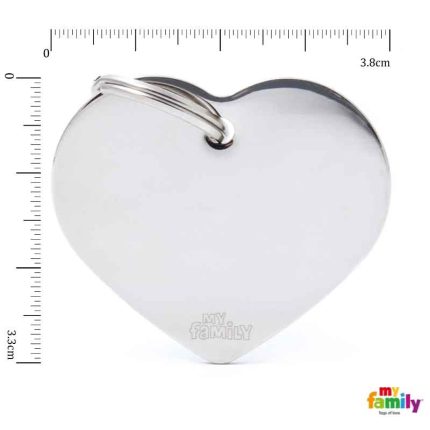 Ταυτότητα BASIC Καρδιά Μεγάλη Ασημί 3.8x3.3cm