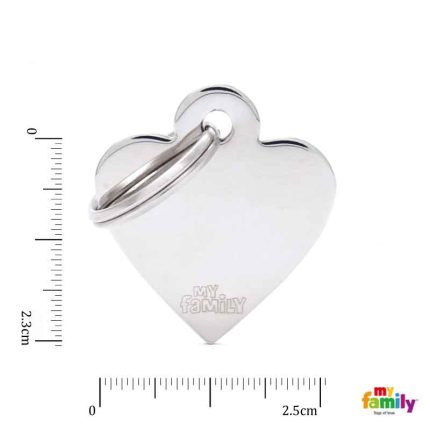Ταυτότητα BASIC Καρδιά Μικρή Ασημί 2.5x2.3cm