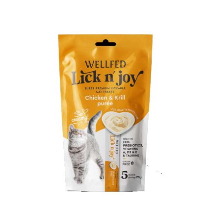 Wellfed Lick N' Joy Chicken & Krill 70gr